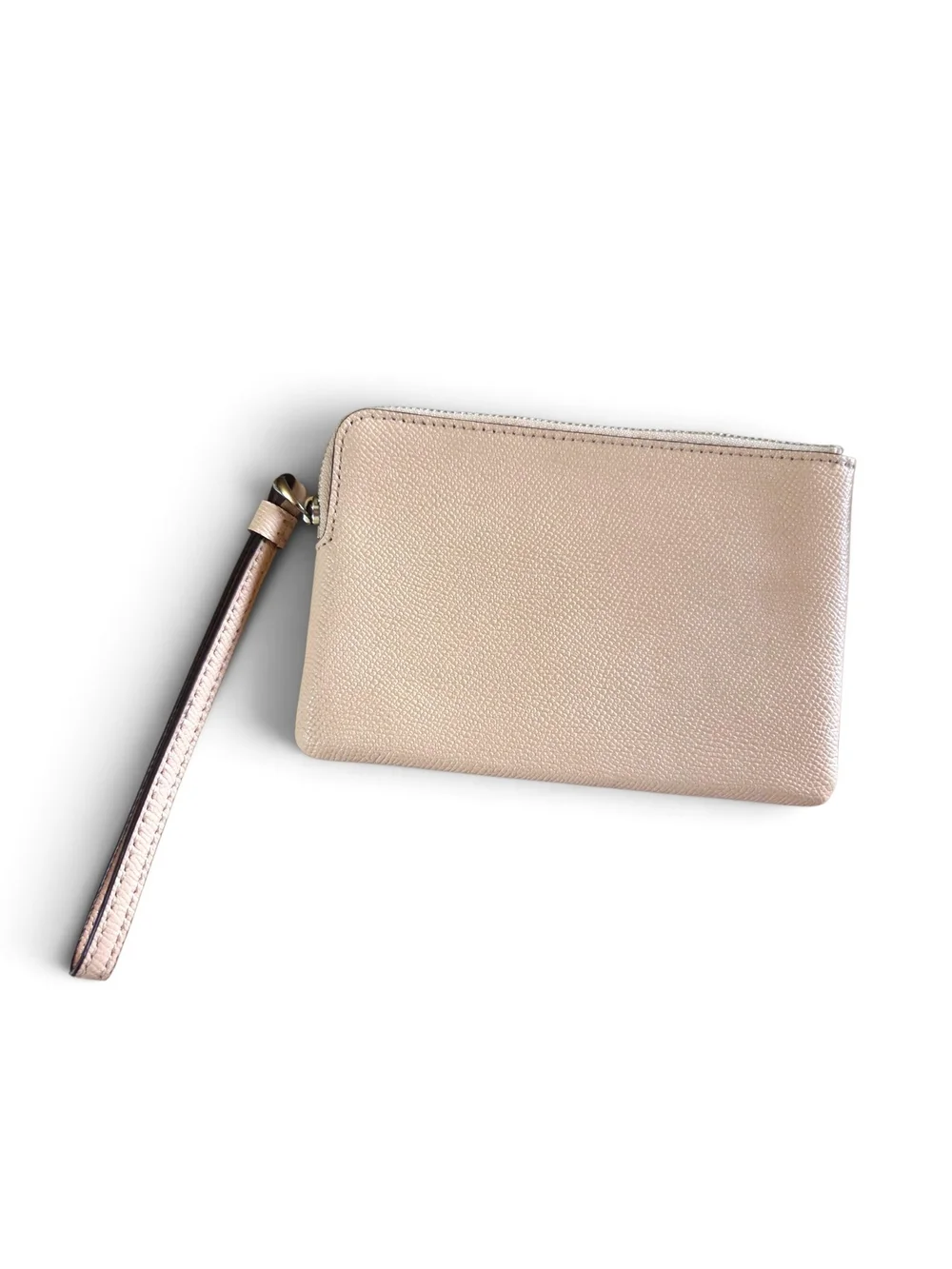 Coach Corner Zip Wristlet Light Pink Crossgrain Leather F58032 Wallet Like New!